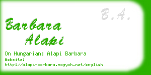 barbara alapi business card